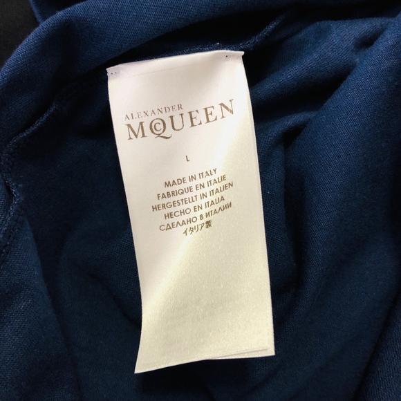 Alexander McQueen Skill Graphic T Shirt Blue L EUC - Picture 7 of 8
